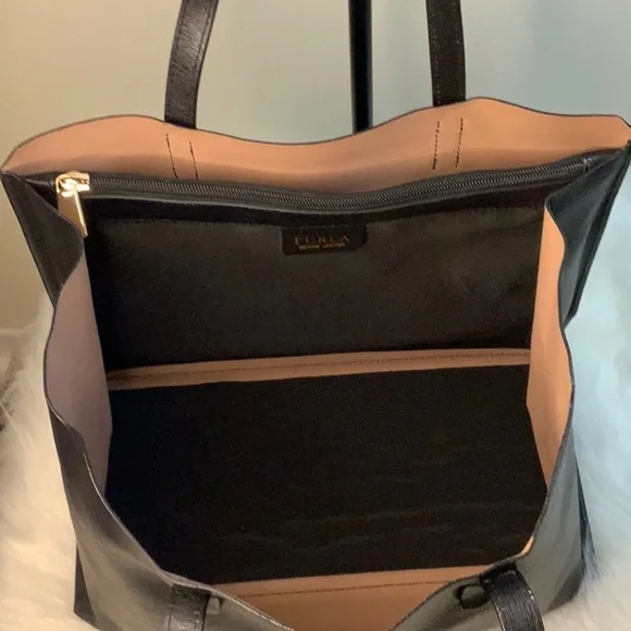 FURLA Sally Saffiano Leather Tote (EUC) Black - Picture 11 of 17